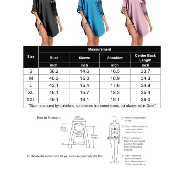 Women Sleep Shirt  3/4 Sleeve V Neck 💕Size X-Large - Picture 5 of 5